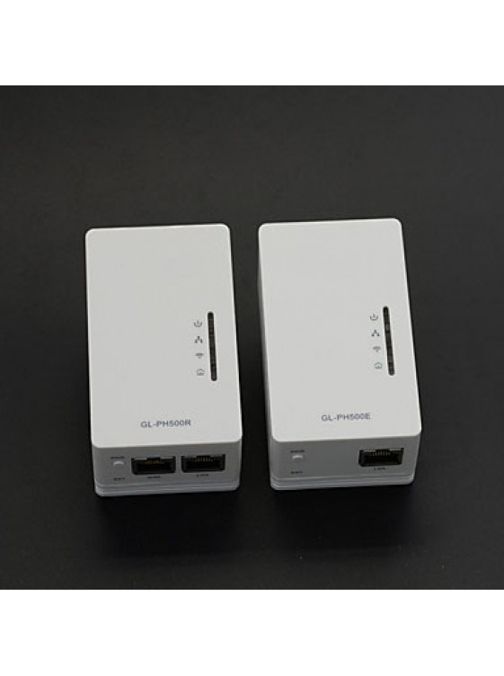 AV500 Passthrough Powerline Adapter 2 Ethernet Ports 2-Pack Kit NetworkP/N GL-PH500(RE) KIT